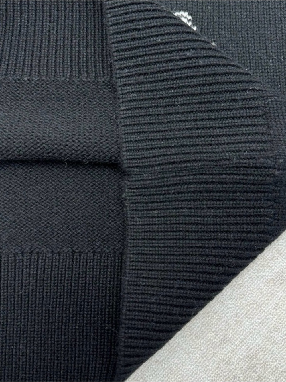 Burberry Black Crewneck with White Logo Intarsia - Picture 8 of 9